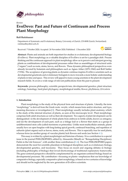 Evodevo: Past and Future of Continuum and Process Plant Morphology