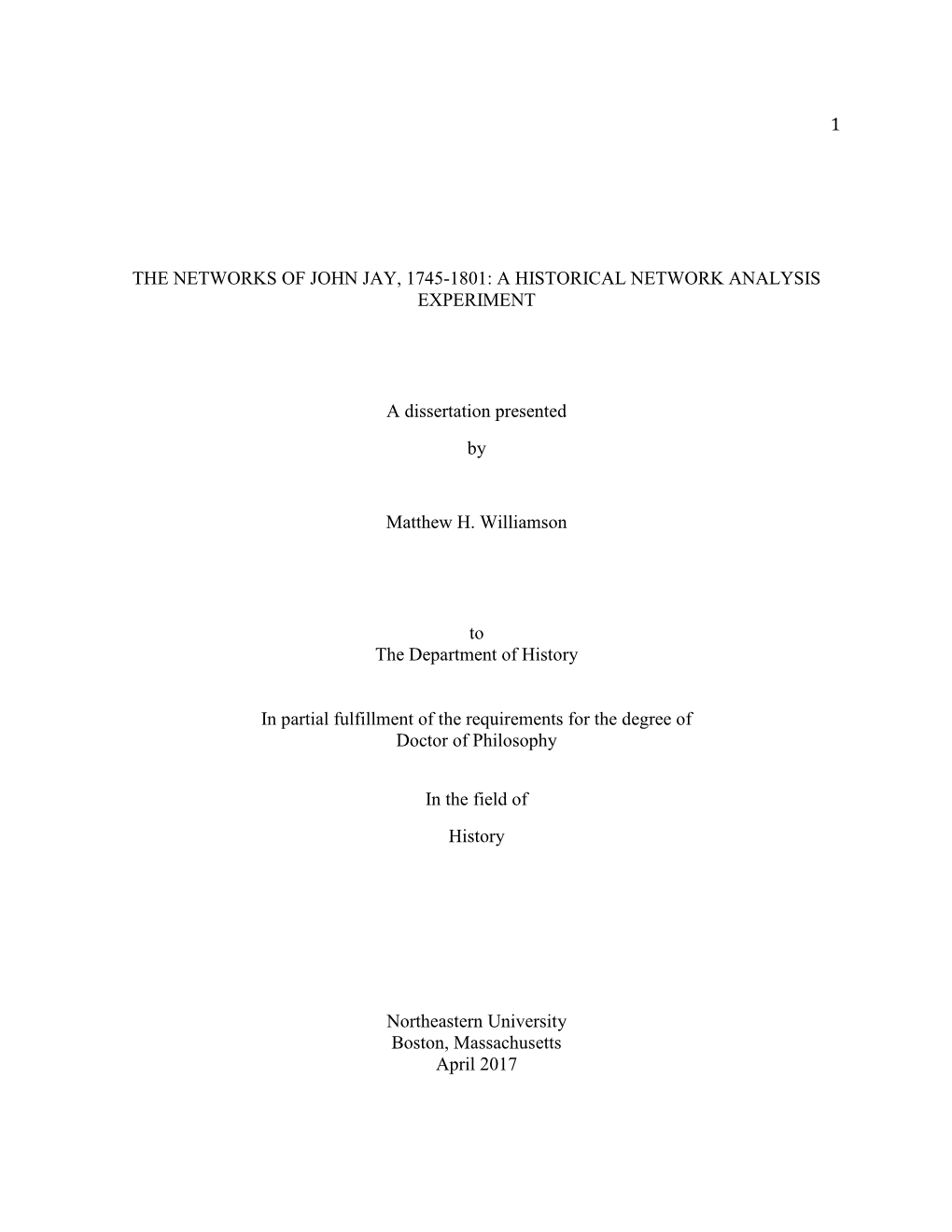 The Networks of John Jay, 1745-1801: a Historical Network Analysis Experiment