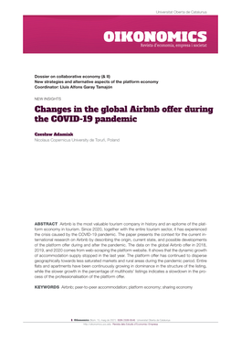 Changes in the Global Airbnb Offer During the COVID-19 Pandemic
