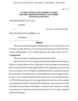 Case 3:16-Cv-00195-RV-CJK Document 41 Filed 06/19/17 Page 1 of 23