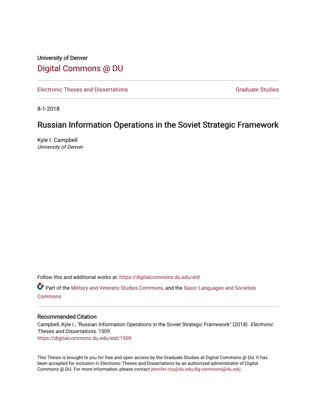 Russian Information Operations in the Soviet Strategic Framework