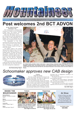 June 3, 2005 Visitisit Thethe Fortfort Carsoncarson Wweb Site at Post Welcomes 2Nd BCT ADVON by Spc