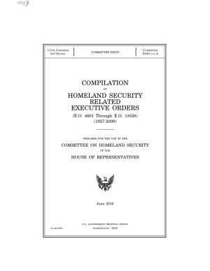 Homeland Security Related Executive Orders (E.O