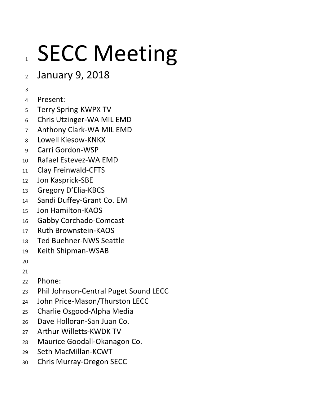 SECC Meeting