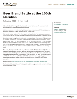 Beer Brand Battle at the 100Th Meridian