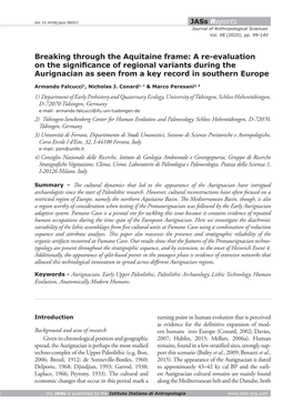 A Re-Evaluation on the Significance of Regional Variants During the Aurignacian As Seen from a Key Record in Southern Europe