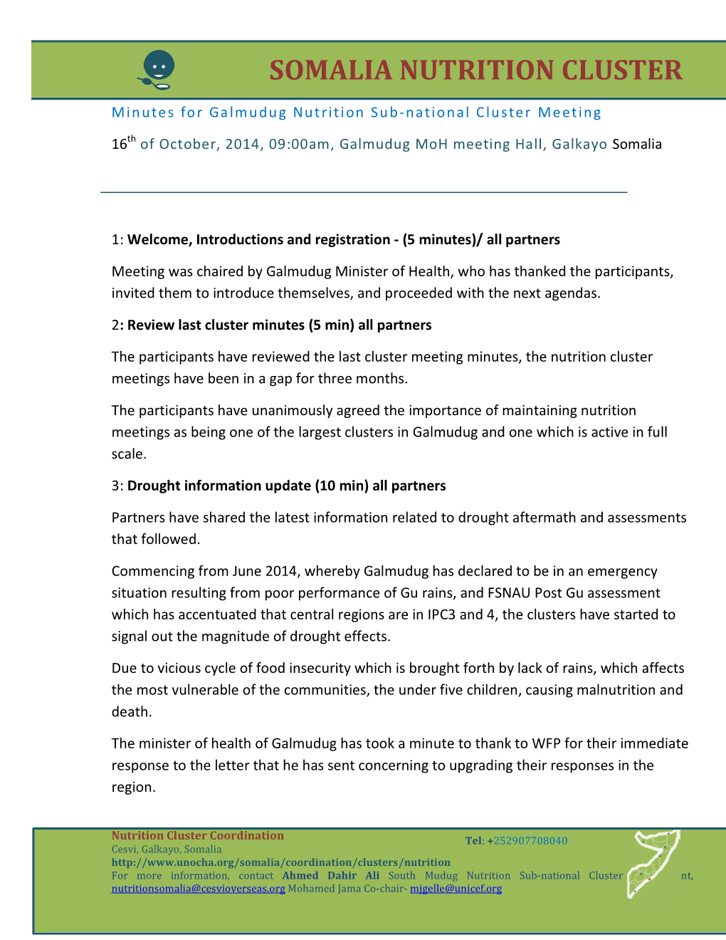 Somalia Nutrition Cluster