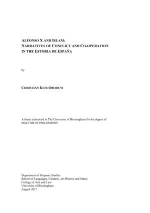 Alfonso X and Islam: Narratives of Conflict and Co-Operation in the Estoria De España