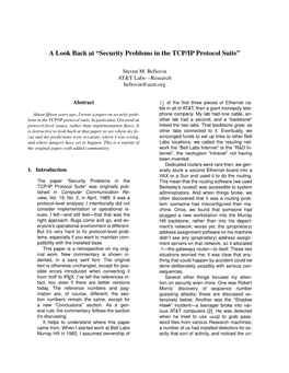 A Look Back at “Security Problems in the TCP/IP Protocol Suite”