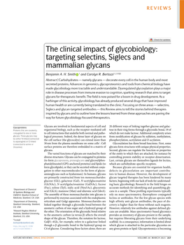 Targeting Selectins, Siglecs and Mammalian Glycans