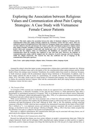 Exploring the Association Between Religious Values and Communication About Pain Coping Strategies: a Case Study with Vietnamese Female Cancer Patients