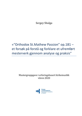 Sergey Shulga Masteroppgave.Pdf (11.47Mb)