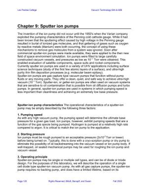 Chapter 9: Sputter Ion Pumps