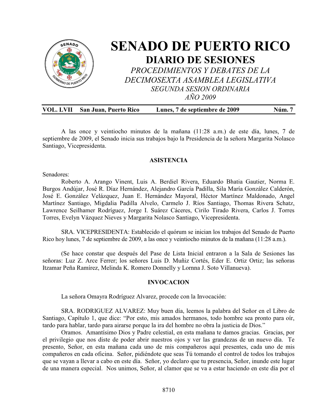 Procedimientos Y Debates De La Decimosexta Asamblea Legislativa Segunda Sesion Ordinaria Año 2009 Vol