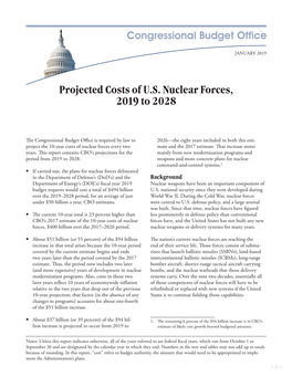 Projected Costs of U.S. Nuclear Forces, 2019 to 2028