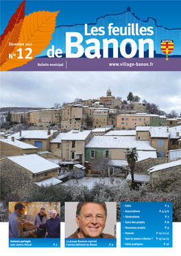 Les Feuilles De Banon / Bulletin Municipal 12 Décembre 2017 Edito