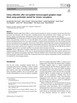 Conus Infarction After Non-Guided Transcoccygeal Ganglion Impar Block Using Particulate Steroid for Chronic Coccydynia