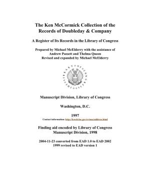 Ken Mccormick Collection of the Records of Doubleday and Company, Inc