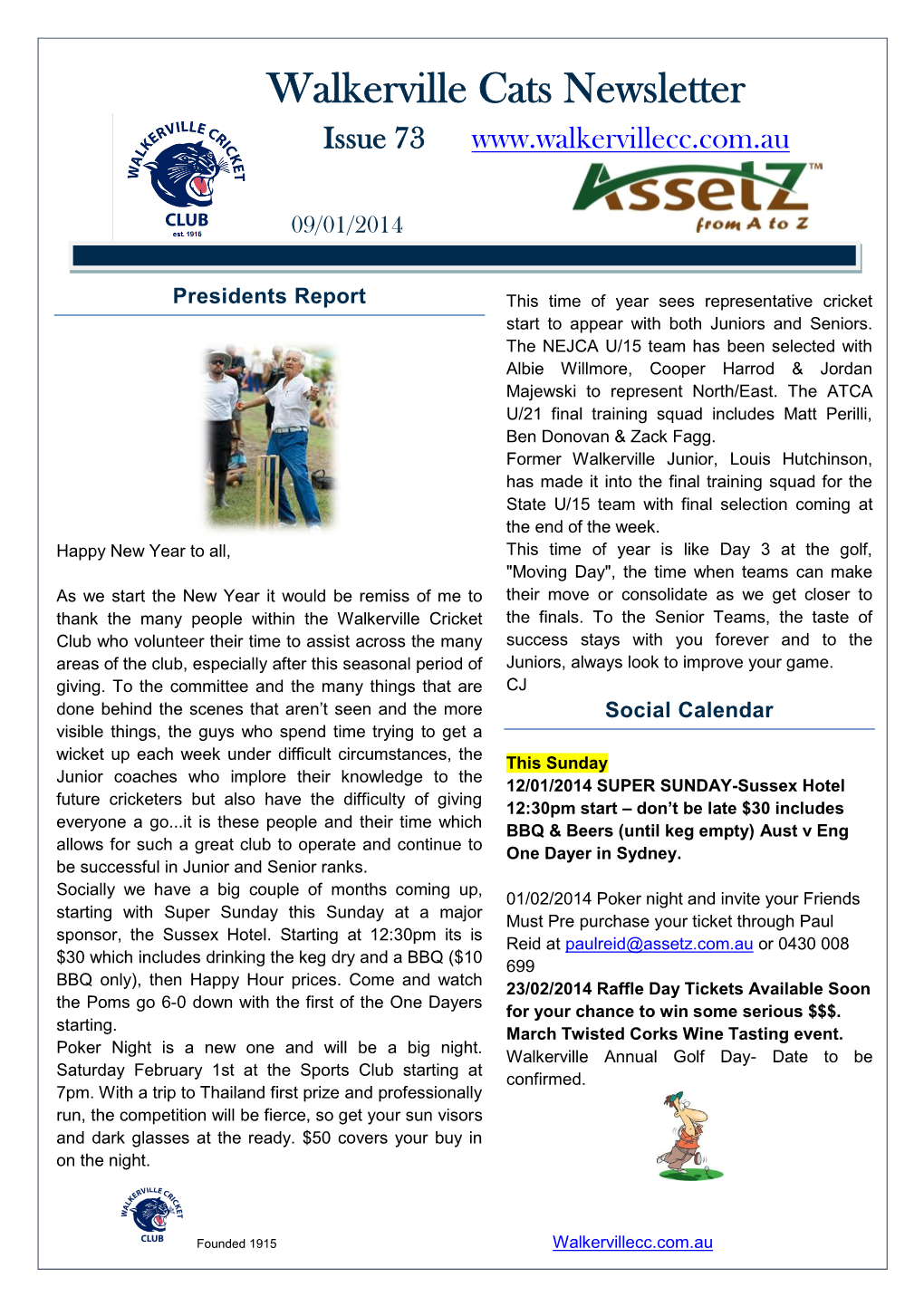 Walkerville Cats Newsletter