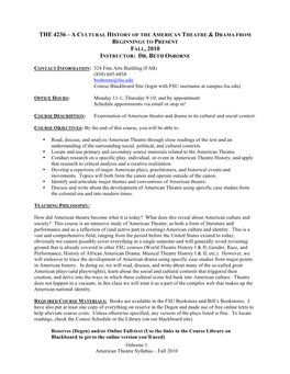 Syllabus – Fall 2010