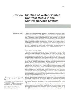 Kinetics of Water-Soluble Contrast Media in the Central Nervous System