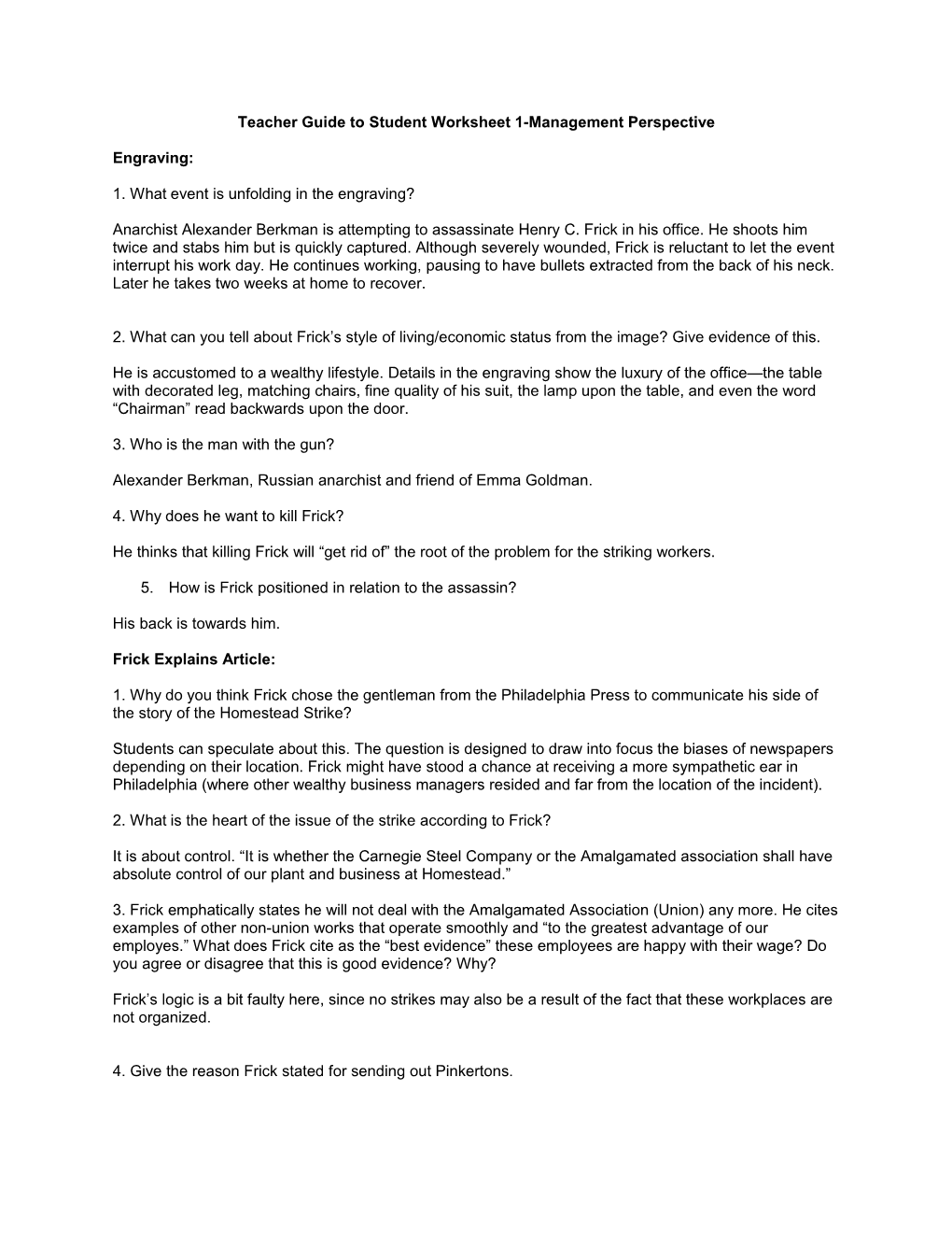 Student Worksheet 1-Management Worksheet