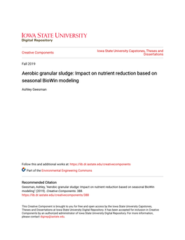 Aerobic Granular Sludge: Impact on Nutrient Reduction Based on Seasonal Biowin Modeling