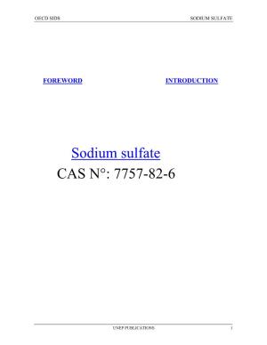 Sodium Sulfate CAS N°: 7757-82-6