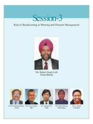 Session-3 Role of Broadcasting in Warning and Disaster Management