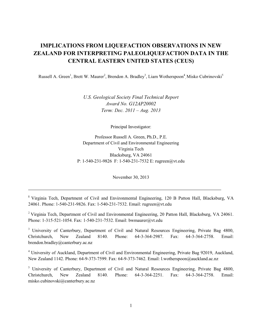 Implications from Liquefaction Observations in New Zealand for Interpreting Paleoliquefaction Data in the Central Eastern United States (Ceus)