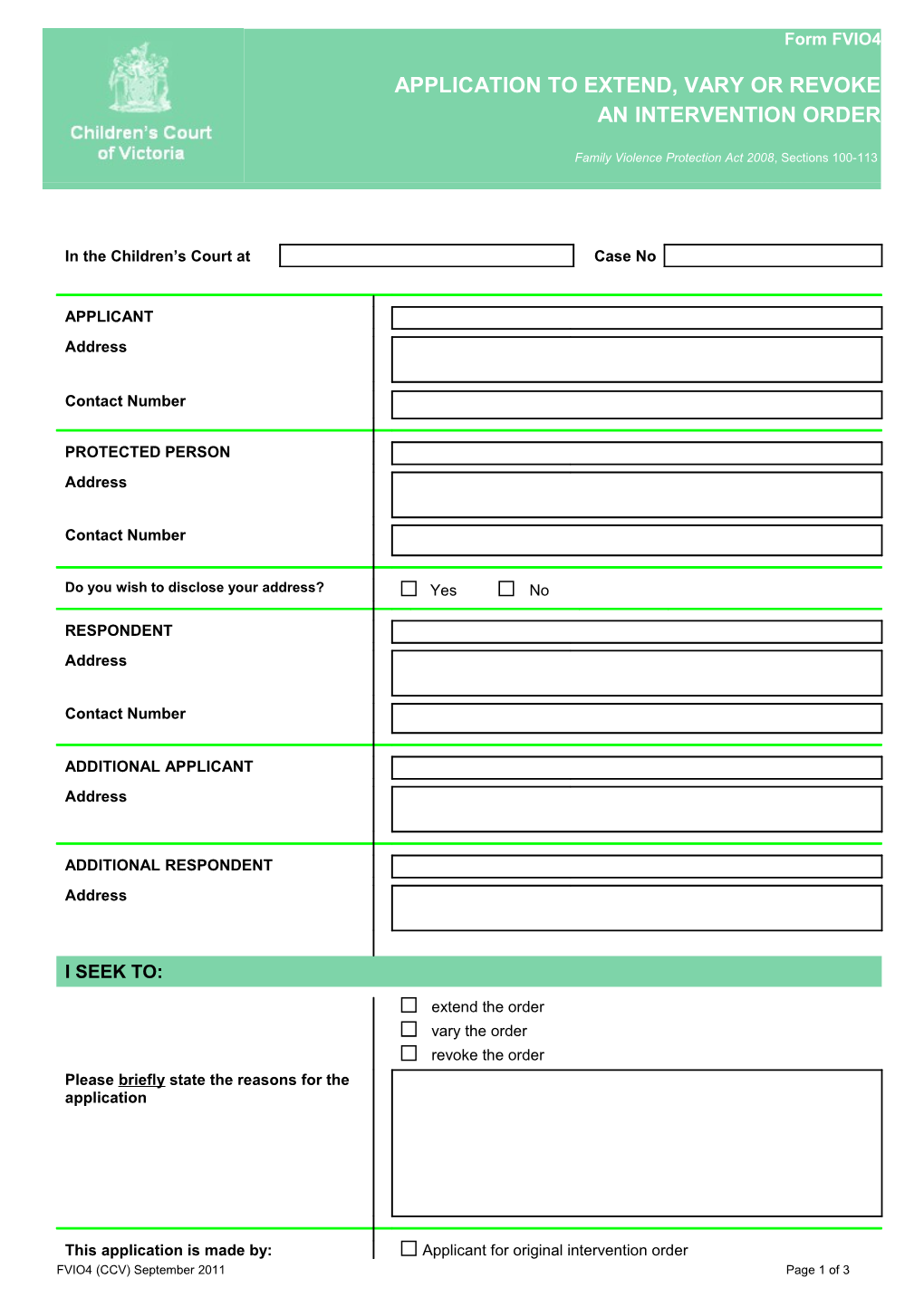 Formfva4 - Application to Extennd-Vary-Revoker (Word 205 KB - 3 Pages)