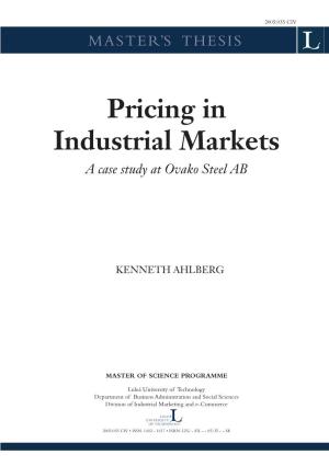 Pricing in Industrial Markets a Case Study at Ovako Steel AB