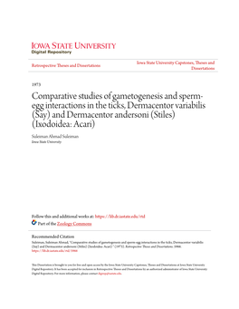 Comparative Studies of Gametogenesis and Sperm-Egg
