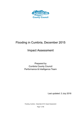 Flooding in Cumbria, December 2015