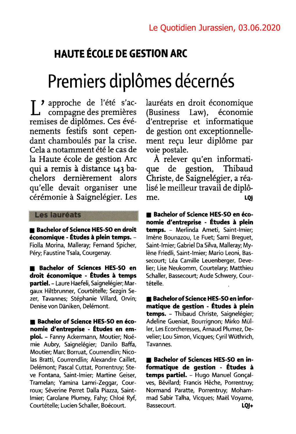 Premiers Diplômes Décernés L7 Approche De L'étés'ac-Lauréats En Droit Économique Compagne Des Premières(Business Law), Économie Remises De Diplômes