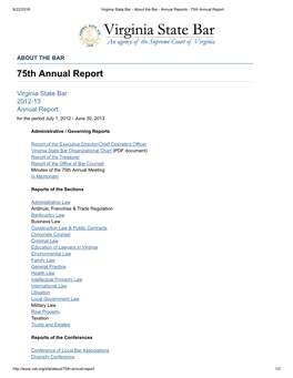 75Th Annual Report