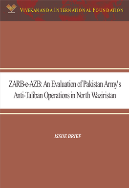 ZARB-E-AZB an Evaluation of Pakistan Army's Anti-Taliban