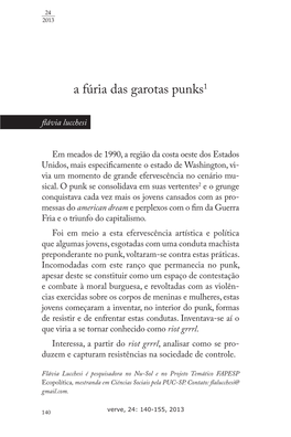 A Fúria Das Garotas Punks1 Flávia Lucchesi