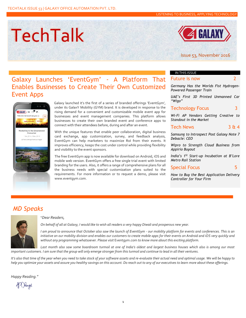 Techtalk Issue 53 | Galaxy Office Automation Pvt