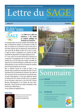 Lettre Du SAGE Vallée Du Commerce