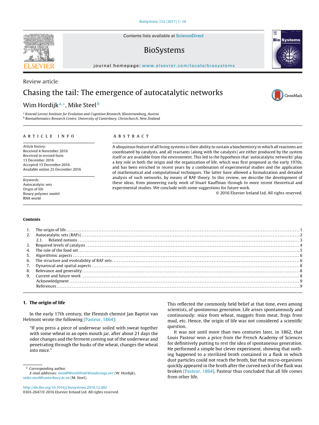 Chasing the Tail: the Emergence of Autocatalytic Networks