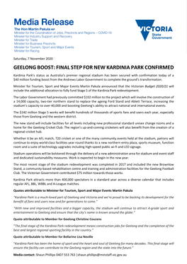 Geelong Boost-Final Step for New Kardinia Park Confirmed.Pdf Pdf