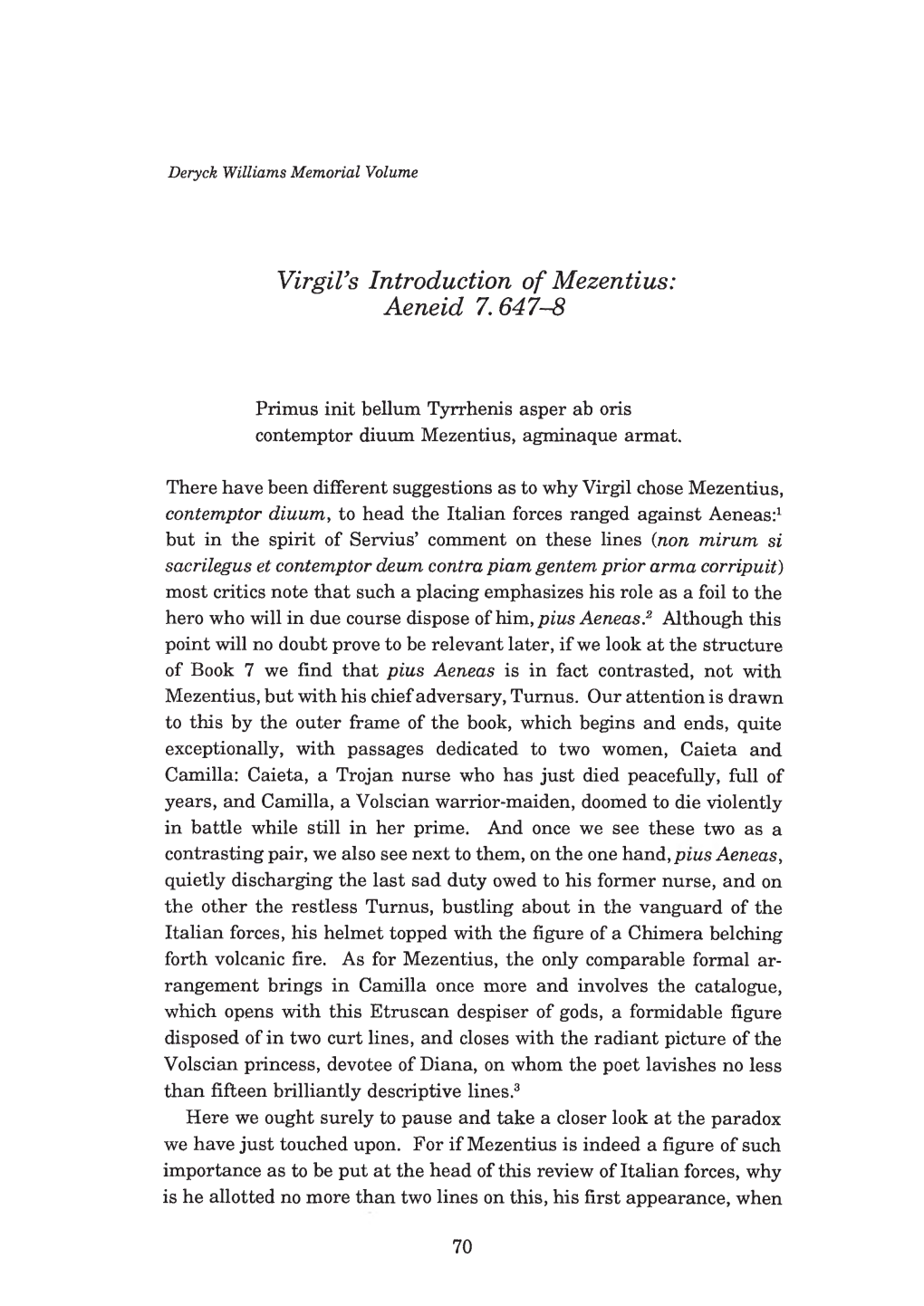 Virgil's Introduction of Mezentius: Aeneid 7. 647-8