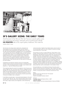“SF's Gallery Scene: the Early Years.” Art Ltd