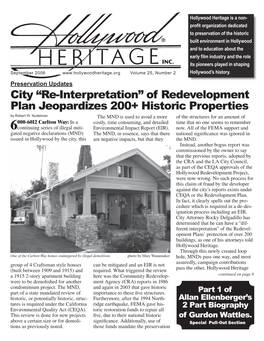 Re-Interpretation” of Redevelopment Plan Jeopardizes 200+ Historic Properties by Robert W