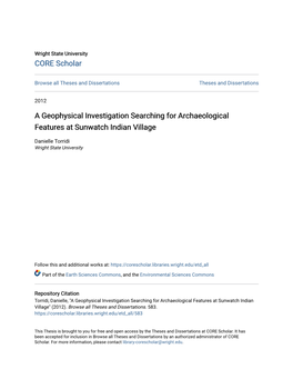 A Geophysical Investigation Searching for Archaeological Features at Sunwatch Indian Village