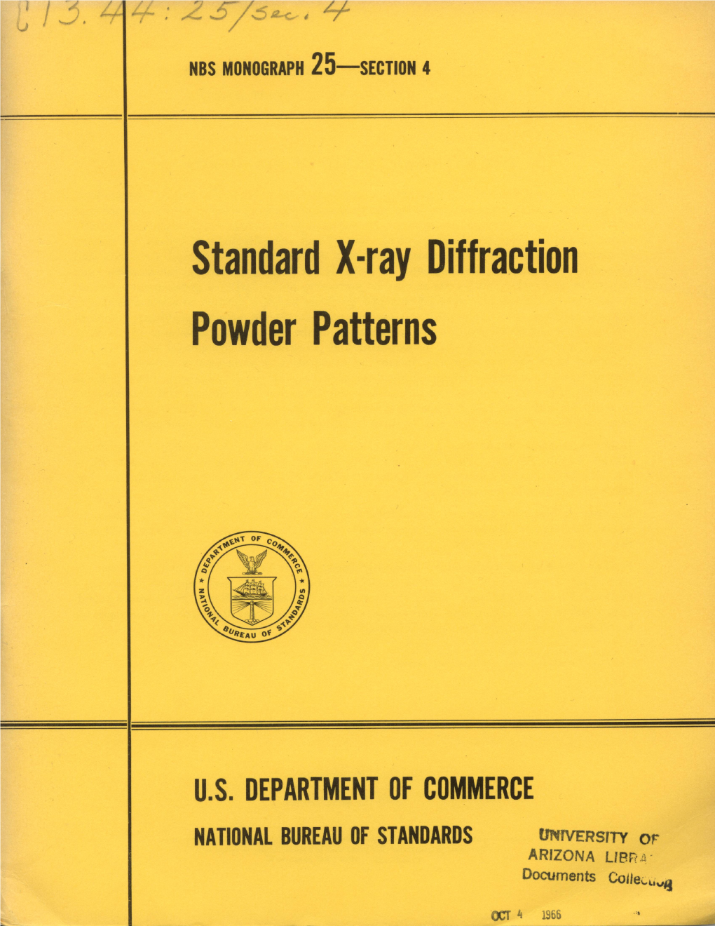 standard x ray diffraction powder patterns