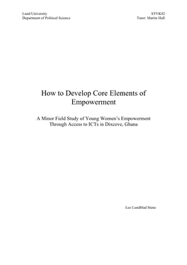 How to Develop Core Elements of Empowerment