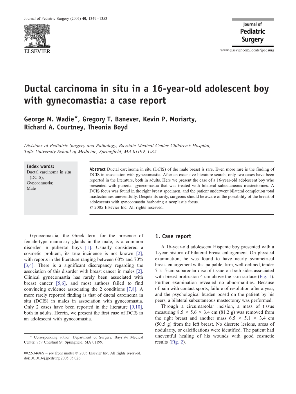 Ductal Carcinoma in Situ in a 16-Year-Old Adolescent Boy with Gynecomastia: a Case Report