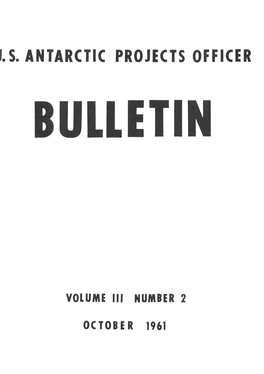 S. Antarctic Projects Officer Bullet N